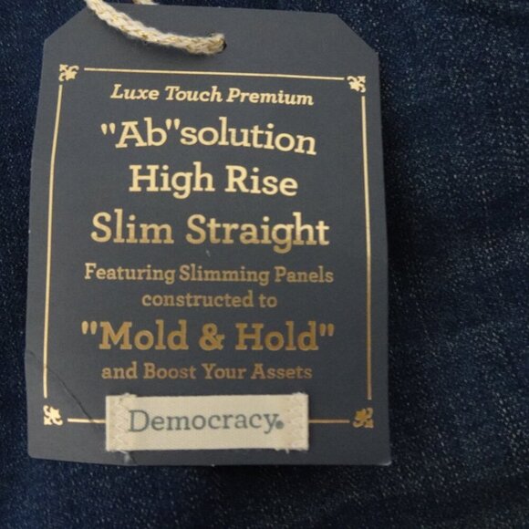 Democracy Slim Jeans Women's Plus Size 24W Blue Denim Stretch High Rise Straight - Picture 9 of 13